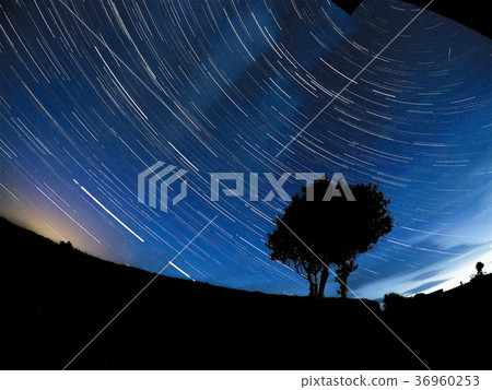 Star tails over the period of 8 hours 36960253