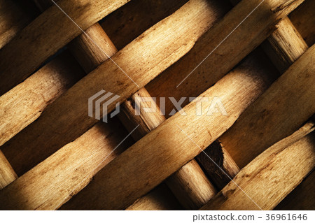 detail of an old knit wooden basket detail of an old knit wooden basket 36961646