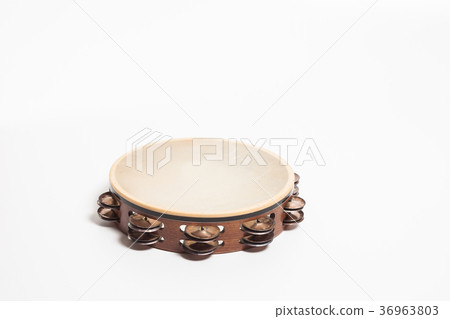 Tambourine on white background 36963803