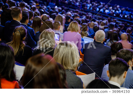 People attend business conference in congress hall People attend business conference in congress hall 36964150