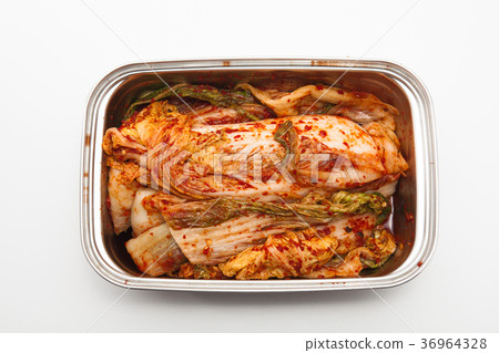 Kimchi in container isolated Kimchi in container isolated 36964328
