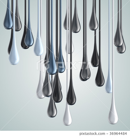 3D white and black glossy paint drop blobs 3D white and black glossy paint drop blobs 36964484