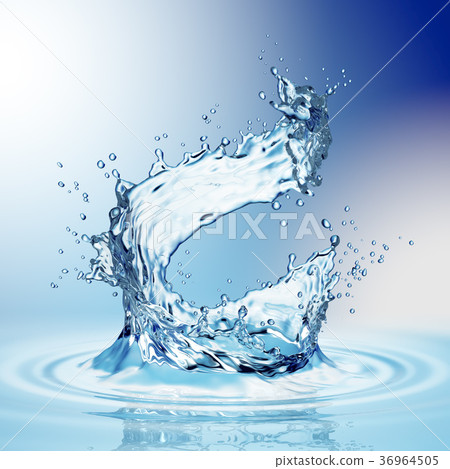 图库插图: water splash in dark blue color with a drop of