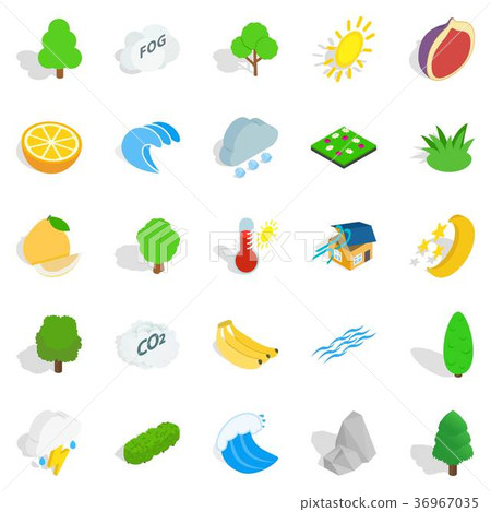 Earth icons set, isometric style Earth icons set, isometric style 36967035