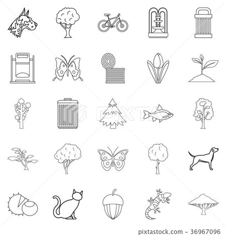 Fresh air icons set, outline style - Stock Illustration [36967096] - PIXTA