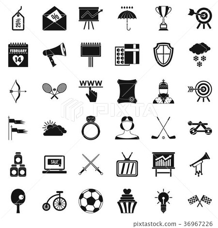 Flying arrow icons set, simple style Flying arrow icons set, simple style 36967226