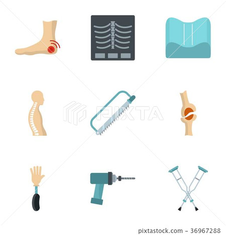 Orthopedic surgery icon set, flat style 36967288