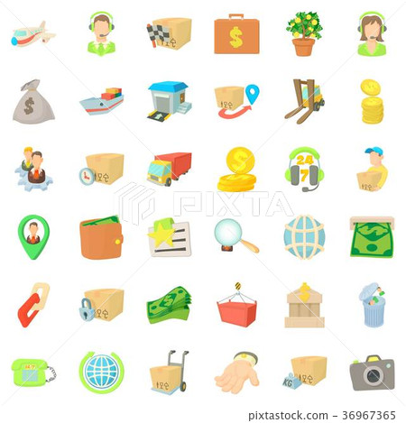 Business presentation icons set, cartoon style 36967365