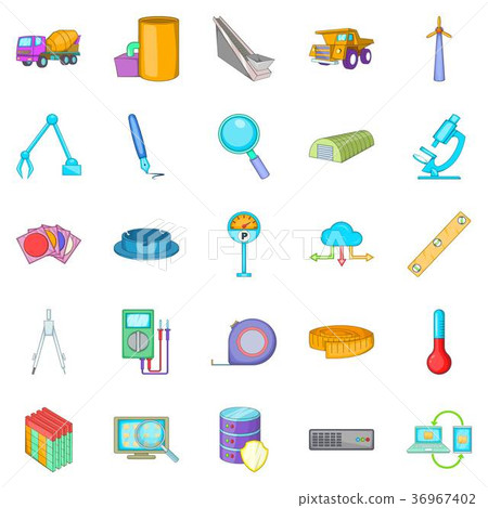 Engineering icons set, cartoon style 36967402
