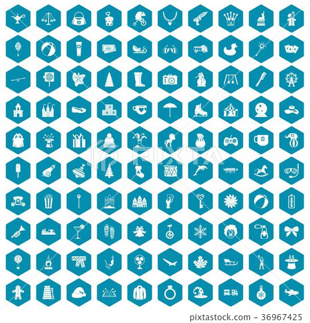 100 children icons sapphirine violet 36967425