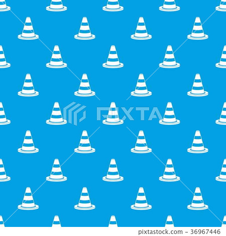Traffic cone pattern seamless blue Traffic cone pattern seamless blue 36967446