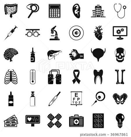 Computer diagnostic icons set, simple style 36967861