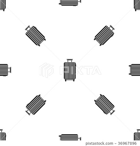 Suitcase on wheels pattern seamless black 36967896
