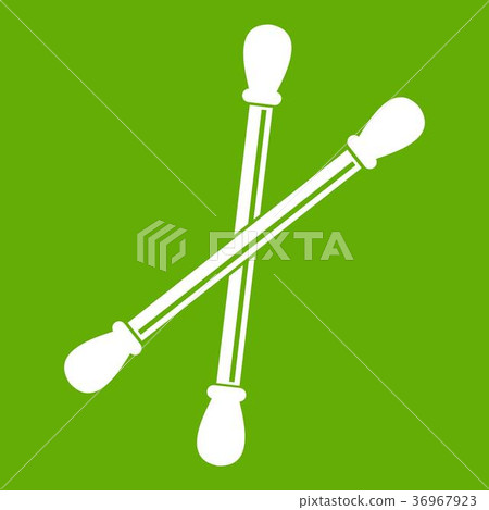 Cotton buds icon green Cotton buds icon green 36967923