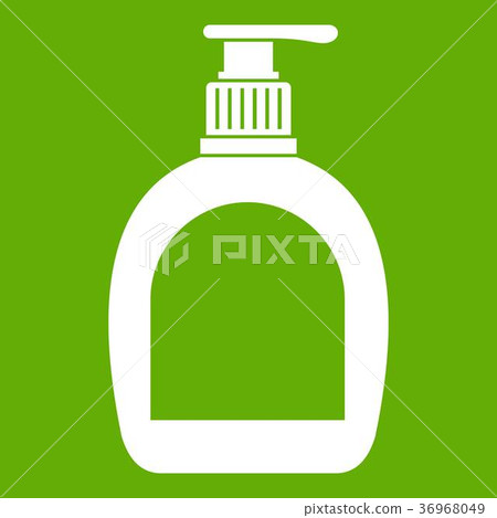 Bottle with liquid soap icon green 36968049