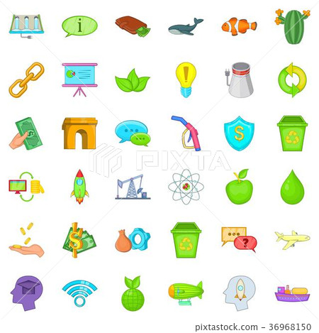 Ecology care icons set, cartoon style Ecology care icons set, cartoon style 36968150