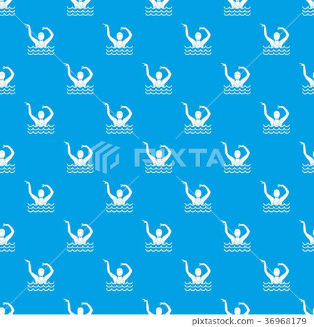 Swimmer in a swimming pool pattern seamless blue 36968179
