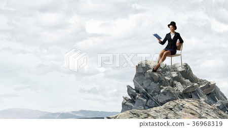 Girl in black cylinder Girl in black cylinder 36968319