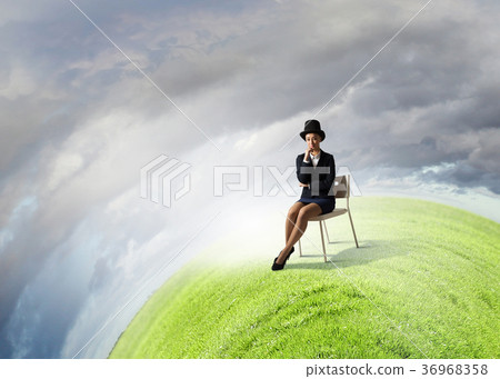 Girl in black cylinder Girl in black cylinder 36968358