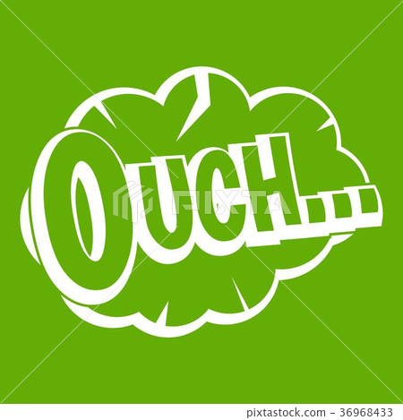 Ouch, speech cloud icon green 36968433