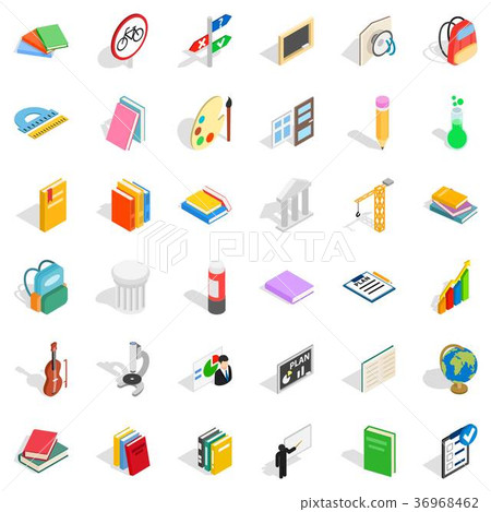 Education in country icons set, isometric style Education in country icons set, isometric style 36968462
