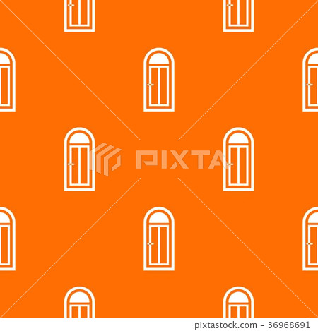 Arched wooden door with glass pattern seamless 36968691