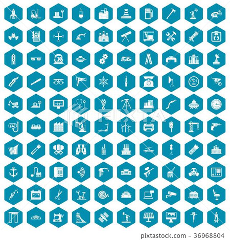 100 equipment icons sapphirine violet 36968804