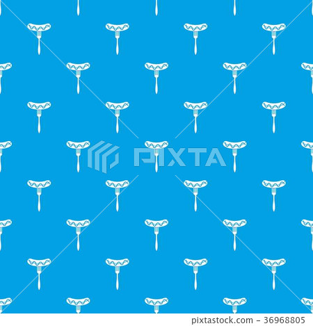 Sausage on fork pattern seamless blue Sausage on fork pattern seamless blue 36968805