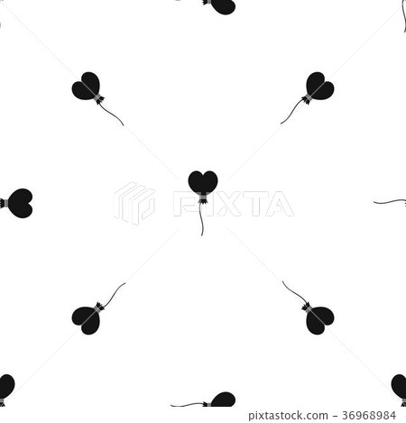 Balloon in the shape of heart pattern seamless black Balloon in the shape of heart pattern seamless black 36968984