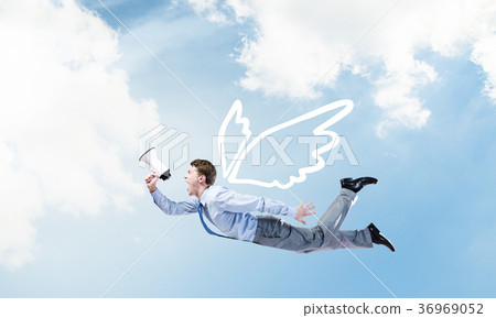 Businessman flying high Businessman flying high 36969052