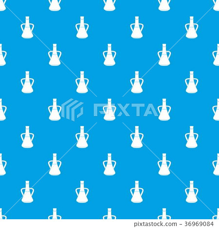 Bottle with olive oil pattern seamless blue 36969084