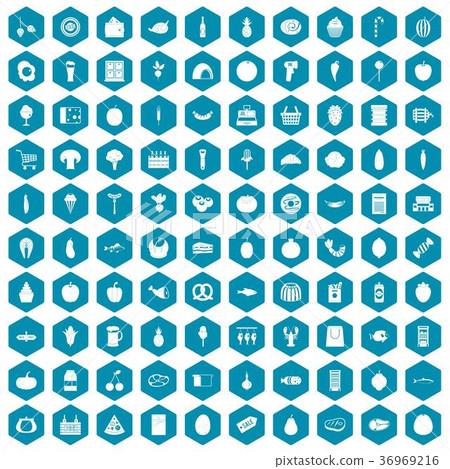 100 grocery shopping icons sapphirine violet 36969216