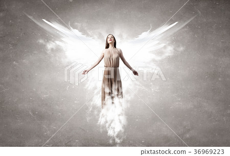 Angel girl in dress Angel girl in dress 36969223