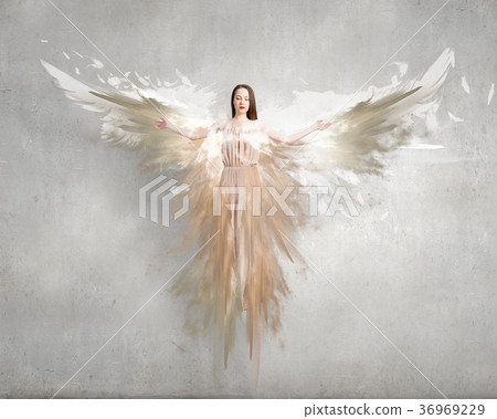 Angel girl in dress Angel girl in dress 36969229