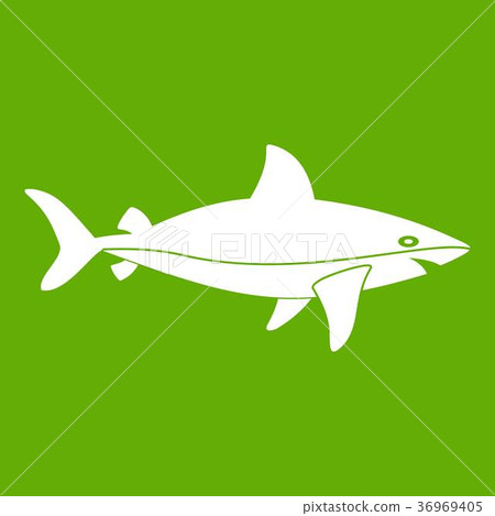 Shark fish icon green 36969405
