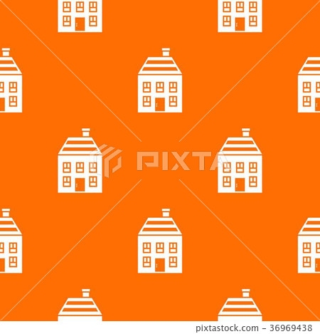 Two-storey house with chimney pattern seamless Two-storey house with chimney pattern seamless 36969438