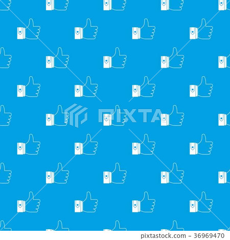 Thumbs up pattern seamless blue Thumbs up pattern seamless blue 36969470