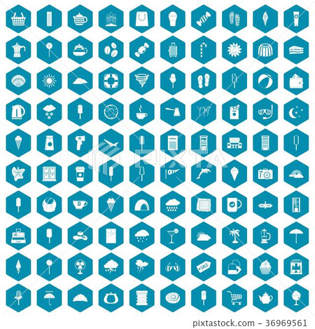 100 ice cream icons sapphirine violet 36969561