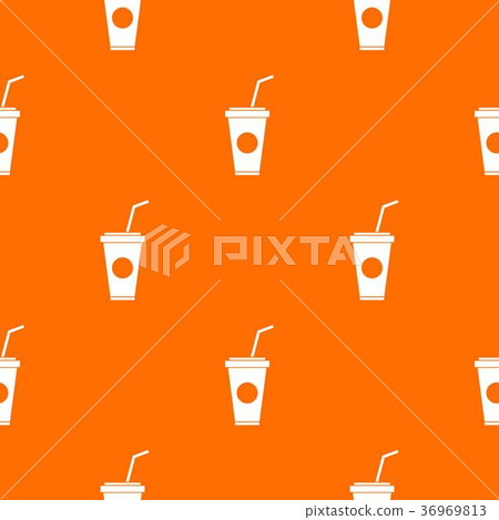 Paper cup with straw pattern seamless Paper cup with straw pattern seamless 36969813