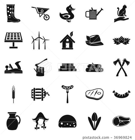 Stockroom icons set, simple style 36969824
