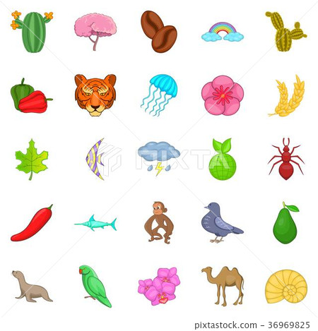 Milieu icons set, cartoon style 36969825