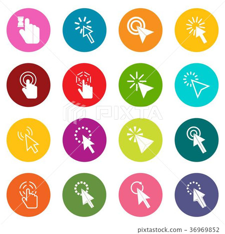 Mouse pointer icons many colors set - Stock Illustration [36969852] - PIXTA