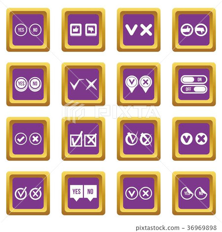 Check mark icons set purple Check mark icons set purple 36969898