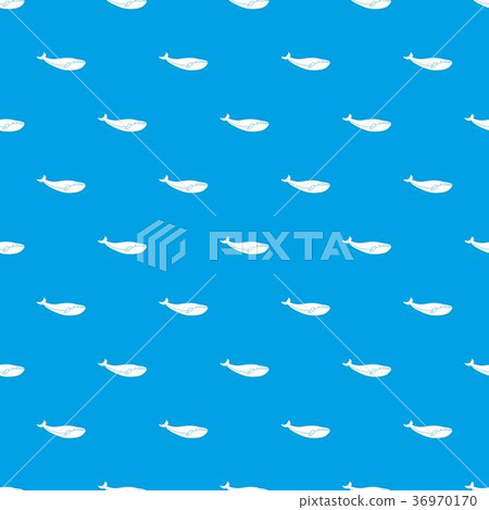 Whale pattern seamless blue - Stock Illustration [36970170] - PIXTA
