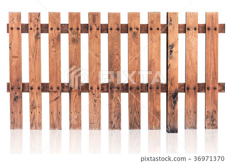 wood fence japanese pine wooden isolated on white 36971370