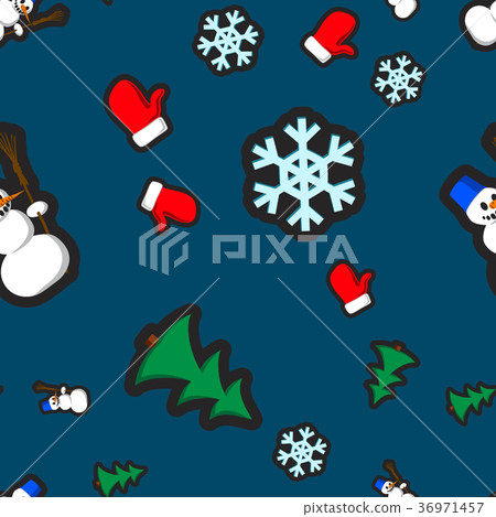 Christmas seamless pattern with holiday toys and 36971457