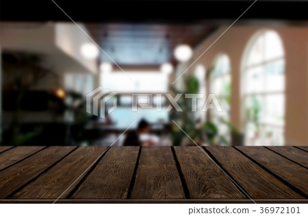Empty wooden table and room interior decoration background, prod Empty wooden table and room interior decoration background, prod 36972101