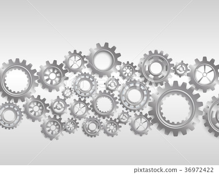 Abstract Gears on Black Background - Stock Illustration [36972422] - PIXTA