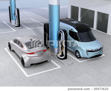 電動汽車充電到充電站 36973620