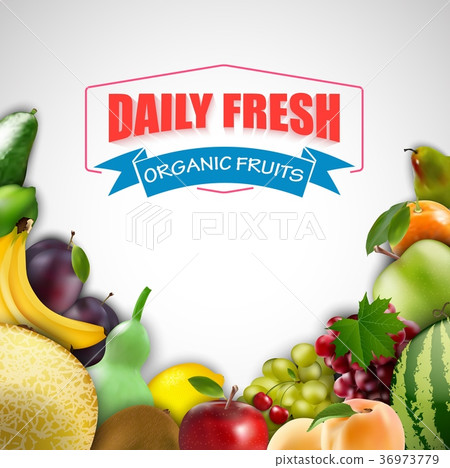 Fresh fruits isolated on a white background 36973779
